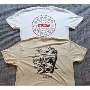 NWOT Poncho Outdoors Shirt Lot 2 Men's Medium M Western Cowboy Hunt Wild Lands